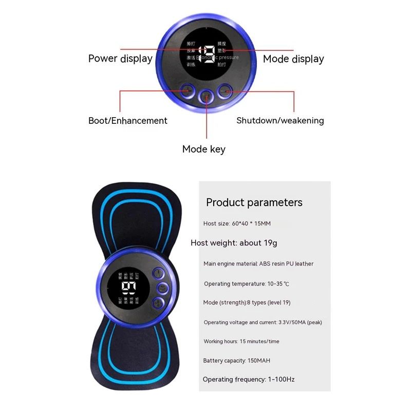 EMS Mini Electric Body Massager – Cervical, Neck & Back Pain Relief